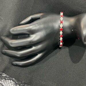 SWAROVSKI CRYSTAL BRACELET made with Swarovski Red & Clear Crystal & Elements